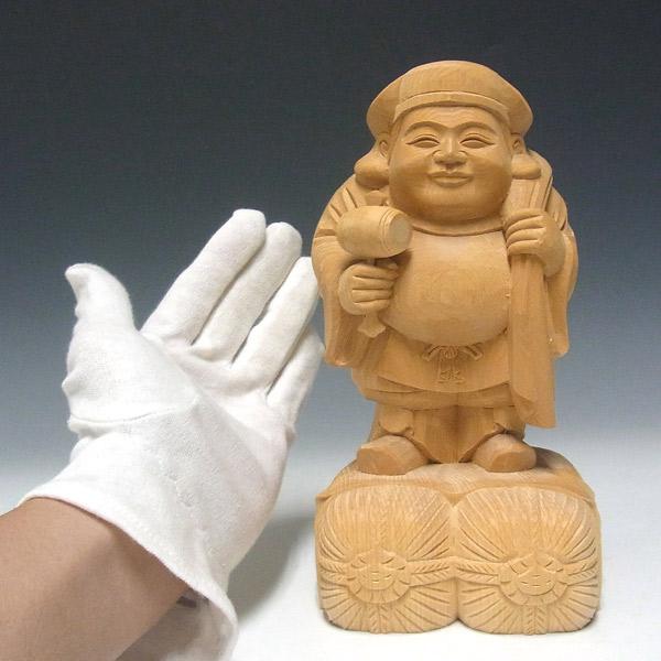 大黒天像 高さ20cm 桧製 木彫り 仏像 : 仏像と縁起物の専門店 龍祥本舗