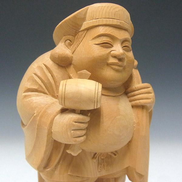 大黒天像 高さ20cm 桧製 木彫り 仏像 : 仏像と縁起物の専門店 龍祥本舗