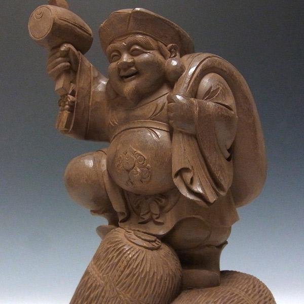 木彫り 大黒天 高さ31cm 楠製 置物 : 仏像と縁起物の専門店 龍祥本舗