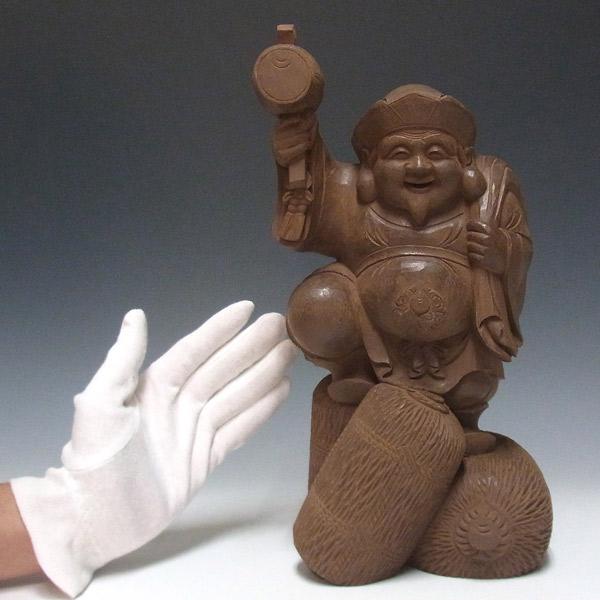 木彫り 大黒天 高さ31cm 楠製 置物 : 仏像と縁起物の専門店 龍祥本舗