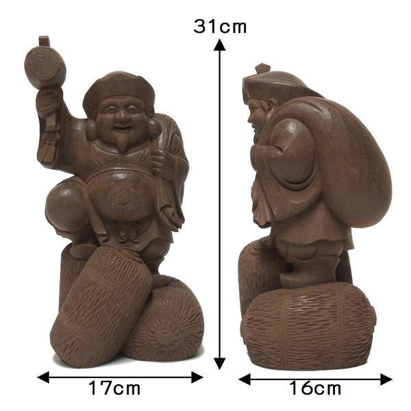 木彫り 大黒天 高さ31cm 楠製 置物 : 仏像と縁起物の専門店 龍祥本舗