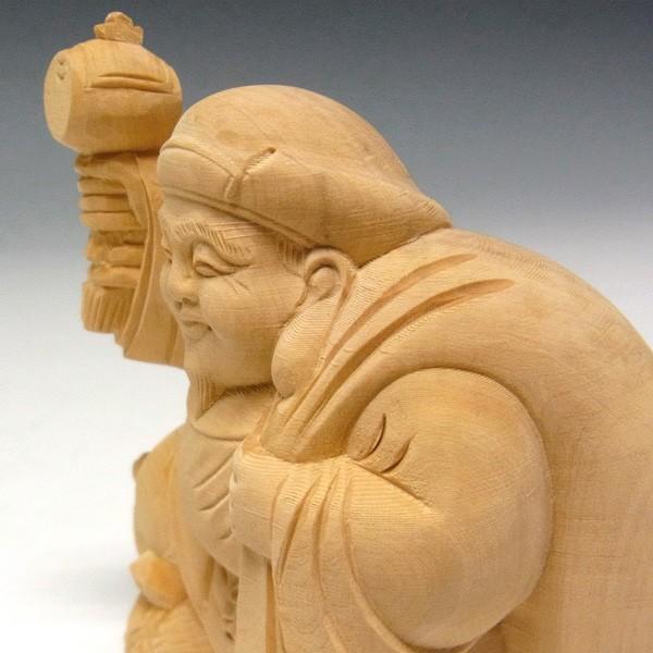 木彫り 大黒天 高さ9cm 置物 ねずみ付き 七福神 縁起物 : 仏像と 木彫り 大黒天 高さ9cm 置物 ねずみ付き 七福神 縁起物 : 仏像と