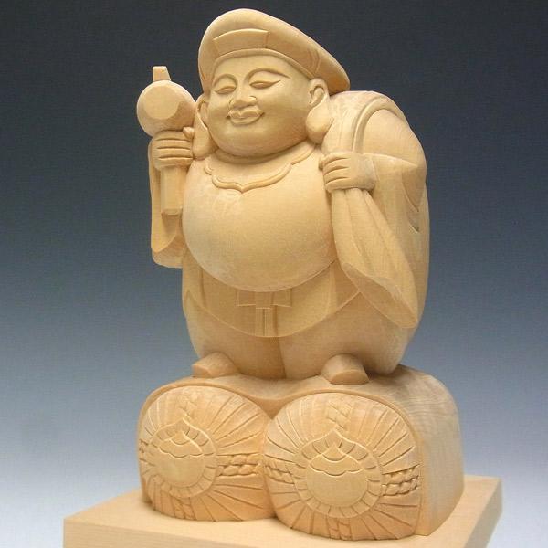 大黒天 立像 高さ21cm 桧製 木彫り 仏像 : 仏像と縁起物の専門店 龍祥