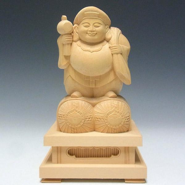 大黒天 立像 高さ21cm 桧製 木彫り 仏像 : 仏像と縁起物の専門店 龍祥