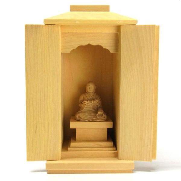 弘法大師 坐像 厨子入り仏像 木彫り 極小仏像 : 仏像と縁起物の専門店