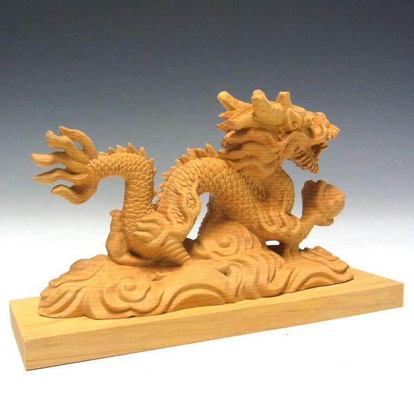 木彫りの雲龍 幅15cm 置物 柘植 木彫りの龍 : 仏像と縁起物の 木彫りの雲龍 幅15cm 置物 柘植 木彫りの龍 : 仏像と縁起物の