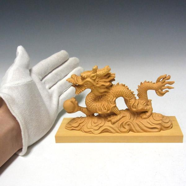 木彫りの雲龍 幅15cm 置物 柘植 木彫りの龍 : 仏像と縁起物の 木彫りの雲龍 幅15cm 置物 柘植 木彫りの龍 : 仏像と縁起物の