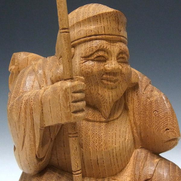 国産欅 木彫り 恵比寿大黒 置物 高さ16cm : 仏像と縁起物の専門 国産欅 木彫り 恵比寿大黒 置物 高さ16cm : 仏像と縁起物の専門