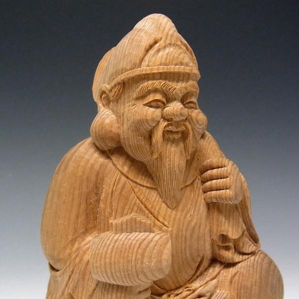 楠 木彫り 恵比寿大黒 置物 高さ16cm : 仏像と縁起物の専門店 龍祥本舗