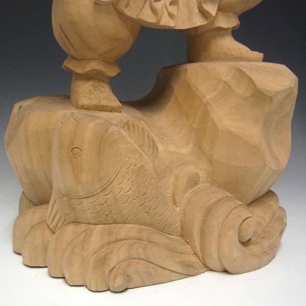 木彫り 恵比寿大黒 置物 高さ54cm 楠 : 仏像と縁起物の専門店 龍祥本舗