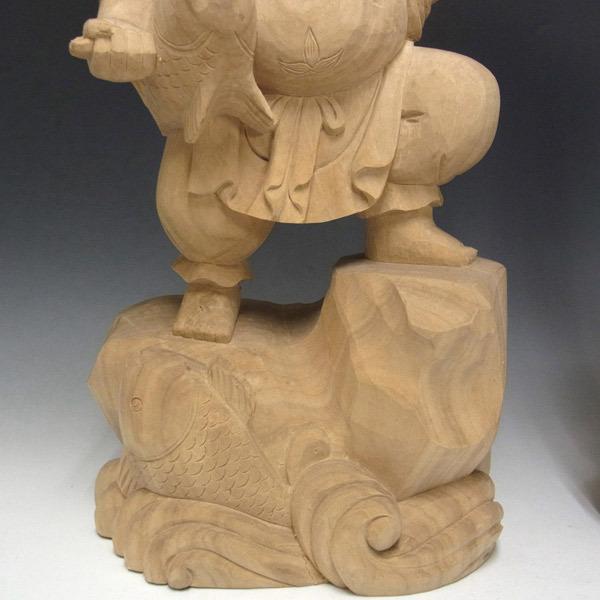 木彫り 恵比寿大黒 置物 高さ54cm 楠 : 仏像と縁起物の専門店 龍祥本舗