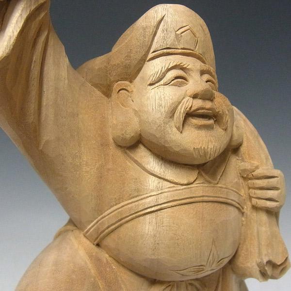 木彫り 恵比寿大黒 置物 高さ33cm 楠製 : 仏像と縁起物の専門店 龍祥