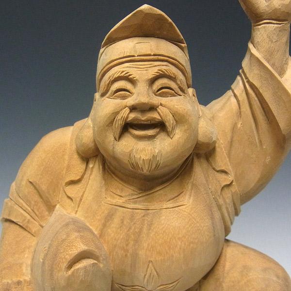 木彫り 恵比寿大黒 置物 高さ33cm 楠製 : 仏像と縁起物の専門店 龍祥
