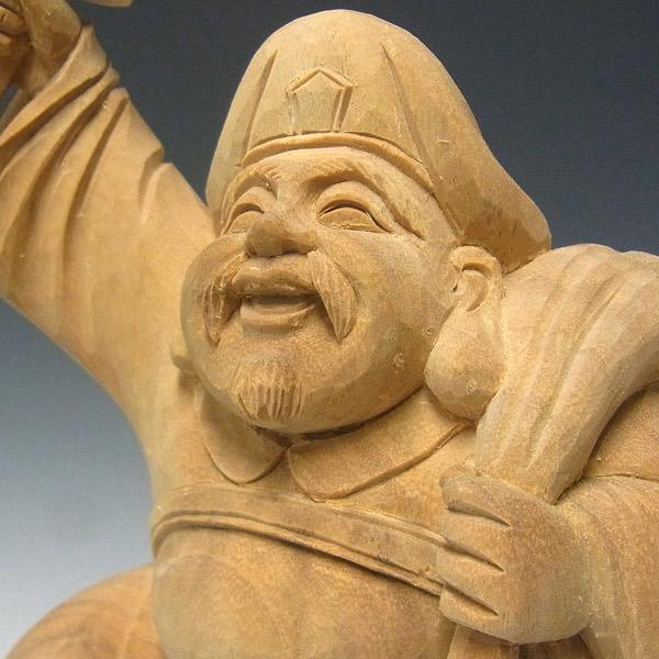 木彫り 恵比寿大黒 置物 高さ33cm 楠製 : 仏像と縁起物の専門店 龍祥