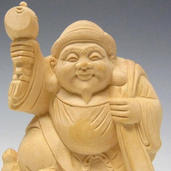 木彫り 恵比寿大黒 セット 置物 高さ10cm 柘植 : 仏像と縁起物の専門店