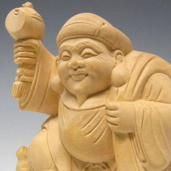 木彫り 恵比寿大黒 セット 置物 高さ10cm 柘植 : 仏像と縁起物の専門店
