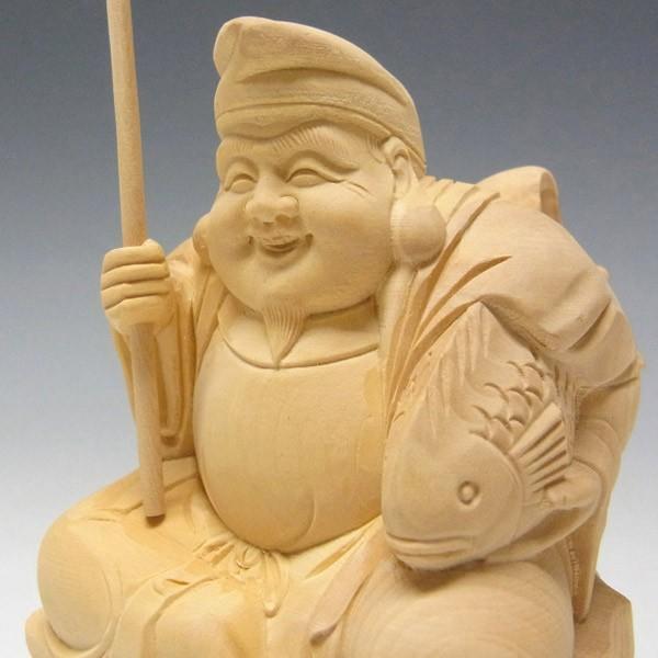 木彫り 恵比寿大黒 セット 置物 高さ10cm 柘植 : 仏像と縁起物の専門店