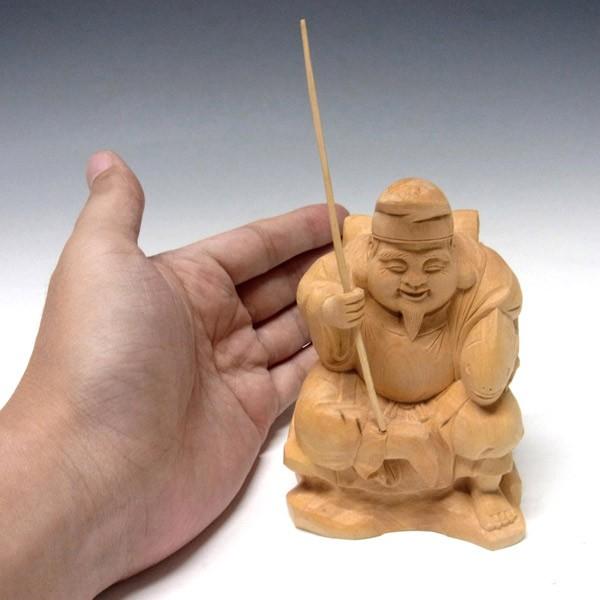 木彫り 恵比寿 置物 高さ10cm 柘植製 : 仏像と縁起物の専門店 龍祥本舗