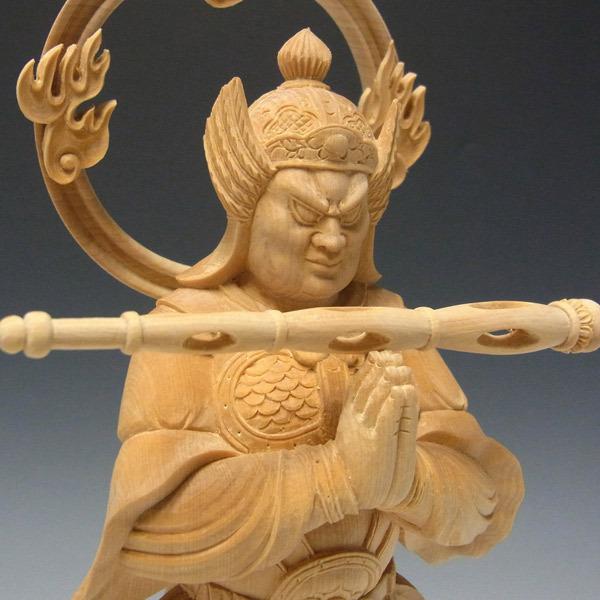 韋駄天 立像 高さ32cm 榧製 木彫り 仏像 : 仏像と縁起物の専門店 龍祥
