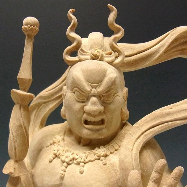 免税品 仁王像 金剛力士像 高さ31cm 楠製 木彫り 仏像 