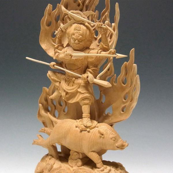摩利支天 高さ26cm 榧製 木彫り 仏像 : 仏像と縁起物の専門店 龍