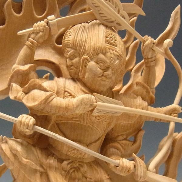 木彫りの像 摩利支天 高さ26cm 榧製 木彫り 仏像 : 仏像と縁起物の専門店 龍祥本舗