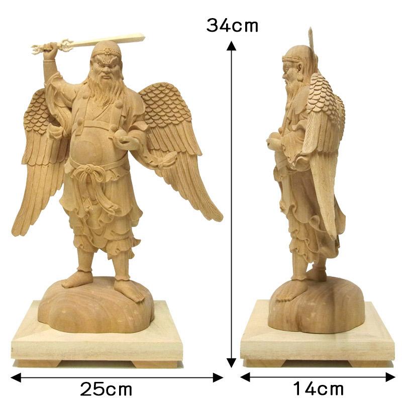 小天狗 立像 高さ34cm 楠製 木彫り 仏像 : 仏像と縁起物の専門店 龍祥
