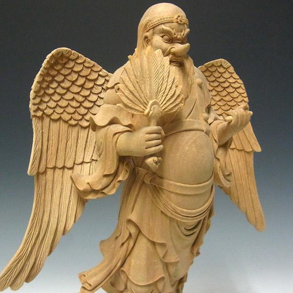 大天狗 立像 高さ34cm 楠製 木彫り 仏像 : 仏像と縁起物の専門店 龍祥