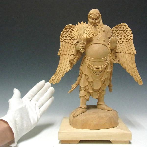 レア　天狗尊像　仏像 大天狗 立像 高さ34cm 楠製 木彫り 仏像 : 仏像と縁起物の専門店 龍祥