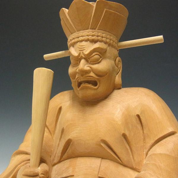 佛像22 閻魔大王 坐像 高さ22cm 柘植製 木彫り 仏像 : 仏像と縁起物の
