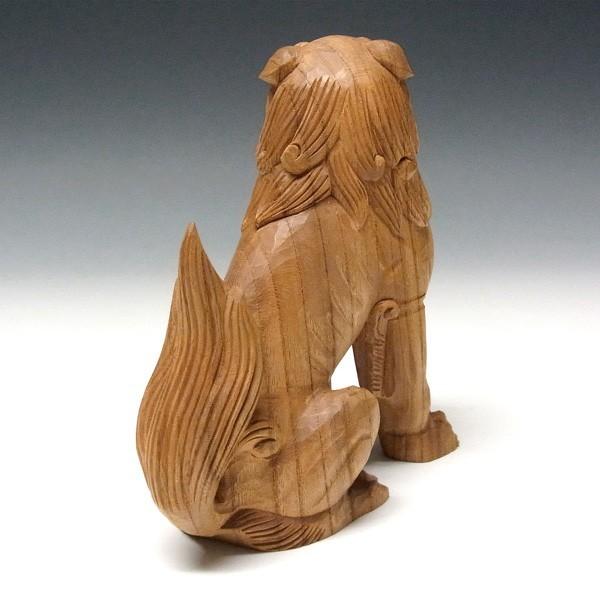 国産欅 木彫り獅子狛犬 高さ17cm 置物 狛犬 : 仏像と縁起物の専門店 龍