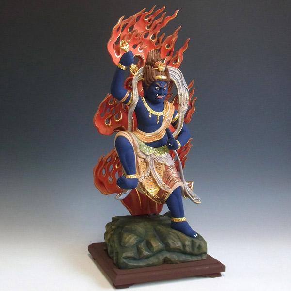 最上彫り 彩色蔵王権現 立像 高さ56cm 楠製 木彫り 仏像 : 仏像と