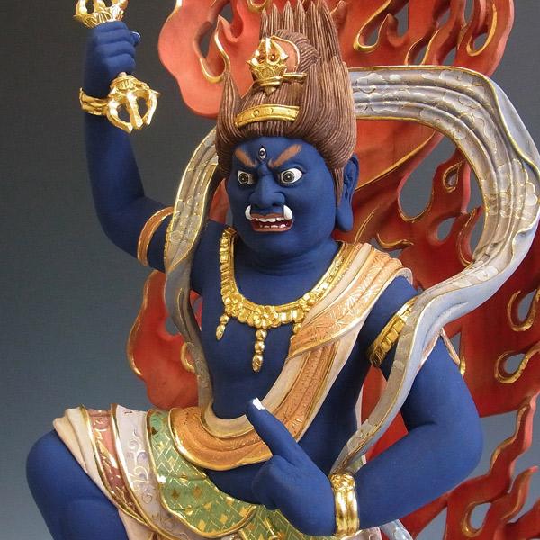 最上彫り 彩色蔵王権現 立像 高さ56cm 楠製 木彫り 仏像 : 仏像と