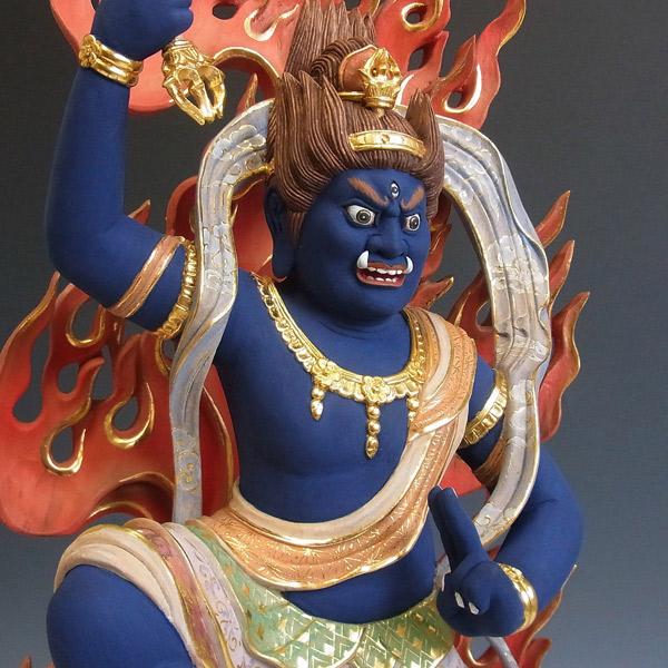 最上彫り 彩色蔵王権現 立像 高さ56cm 楠製 木彫り 仏像 : 仏像と