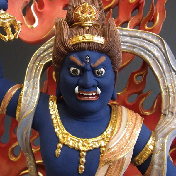 最上彫り 彩色蔵王権現 立像 高さ56cm 楠製 木彫り 仏像 : 仏像と