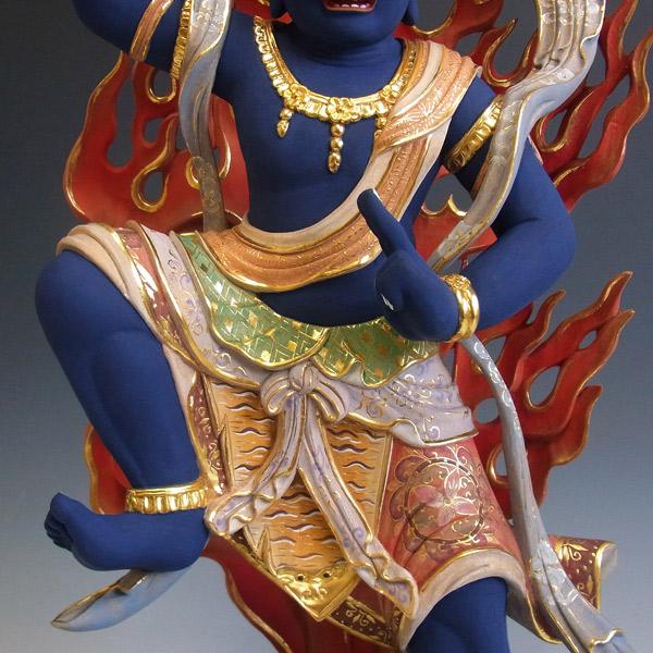 最上彫り 彩色蔵王権現 立像 高さ56cm 楠製 木彫り 仏像 : 仏像と