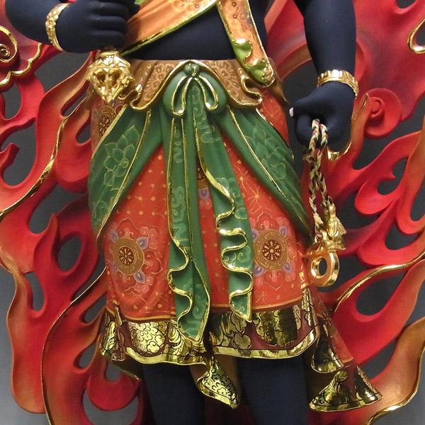 最上彫り彩色不動明王 立像 高さ86cm 楠製 木彫り 仏像の画像