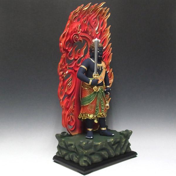 最上彫り彩色不動明王 立像 高さ86cm 楠製 木彫り 仏像 : 仏像と縁起物