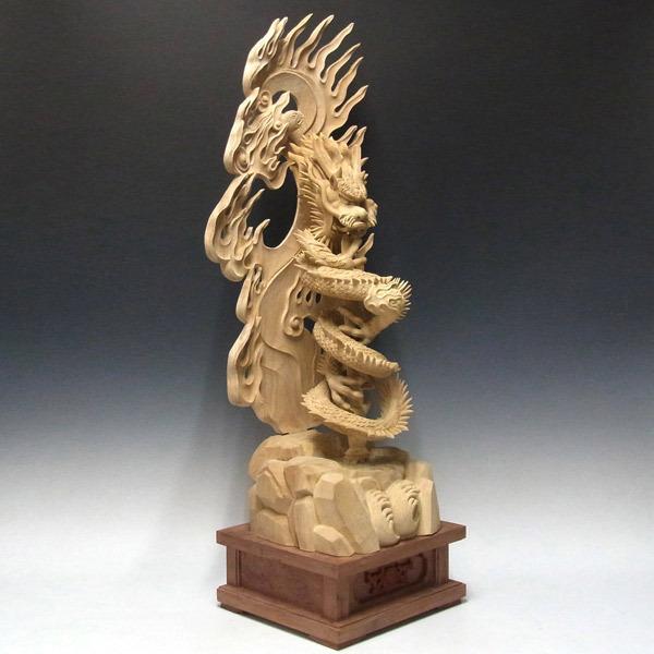 倶利伽羅不動尊像 高さ103cm 楠製 龍剣 竜剣 木彫り 仏像 : 仏像と