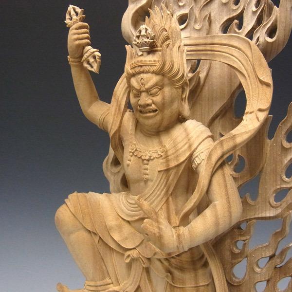 蔵王権現 立像 高さ47cm 楠製 木彫り 仏像 蔵王権現 仏像