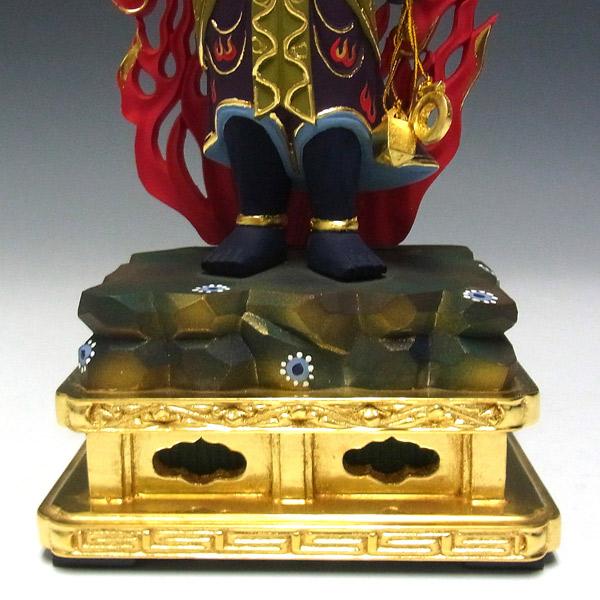 彩色不動明王 立像 高さ30cm 椴木製 木彫り 仏像 : 仏像と縁起物の専門