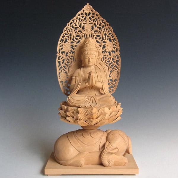 普賢菩薩 坐像 象台坐 高さ26cm 柘植製 木彫り 仏像 : 仏像と縁起物の