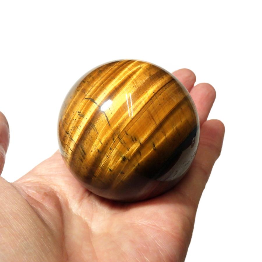 タイガーアイ球 直径58mm 原石 南アフリカ産 鉱物 丸玉 スフィア