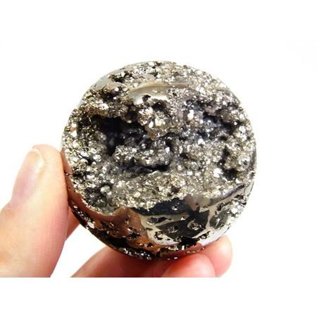 パイライト球 直径53mm 原石 ペルー産 黄鉄鉱 鉱物 結晶 丸玉 スフィア 