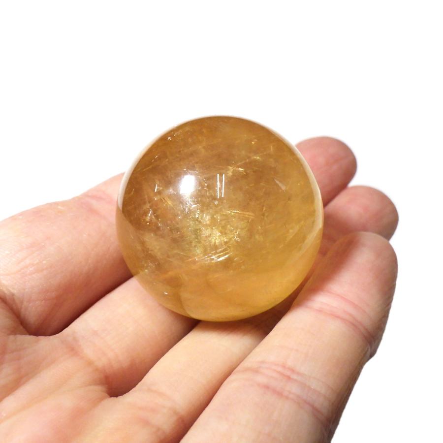 ゴールデンイエローカルサイト 球 丸玉 スフィア ブラジル産 天然石