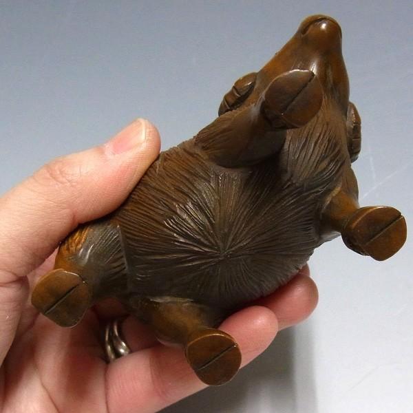 木彫りの羊 高さ7.5cm 置物 柘植 ひつじ ヒツジ : 仏像と縁起物の専門