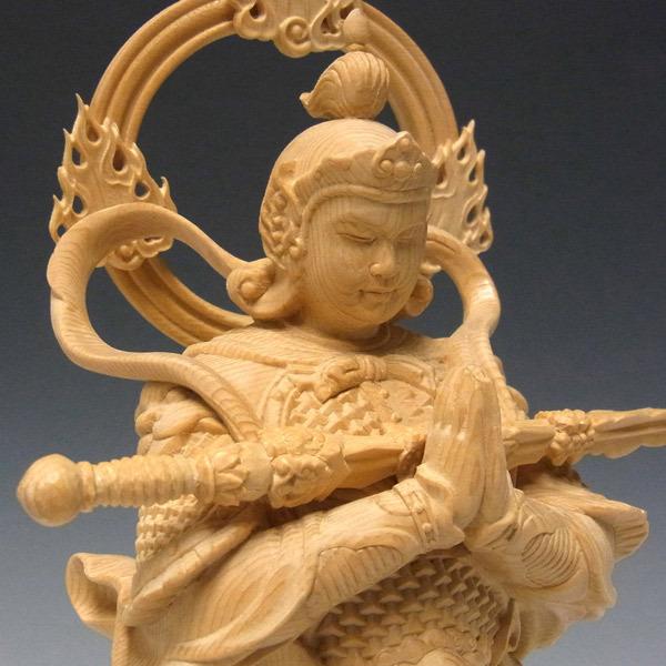 【セール中・新品】 韋駄天　荒彫り　総檜　台付　総高さ約46.5㎝　仏像　檜 楽天市場】【P2倍☆BLACK FRIDAY限定】仏像 RIYAK 韋駄天 PREMIER