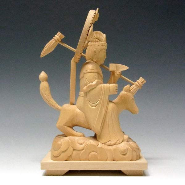 稲荷明神 高さ20cm 桧製 木彫り 仏像 お稲荷さん お稲荷様