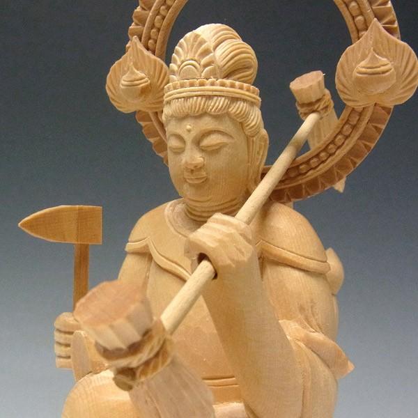 稲荷明神 高さ20cm 桧製 木彫り 仏像 お稲荷さん お稲荷様