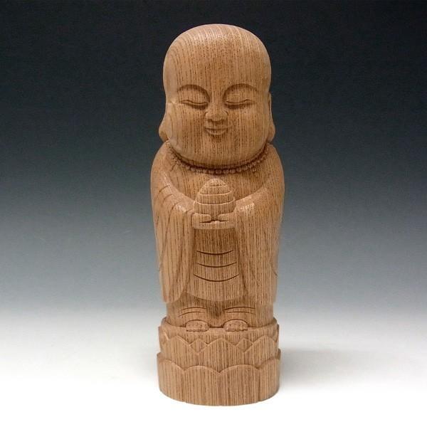 わらべ地蔵 高さ18cm 欅製 木彫り 仏像 : 仏像と縁起物の専門店 龍祥